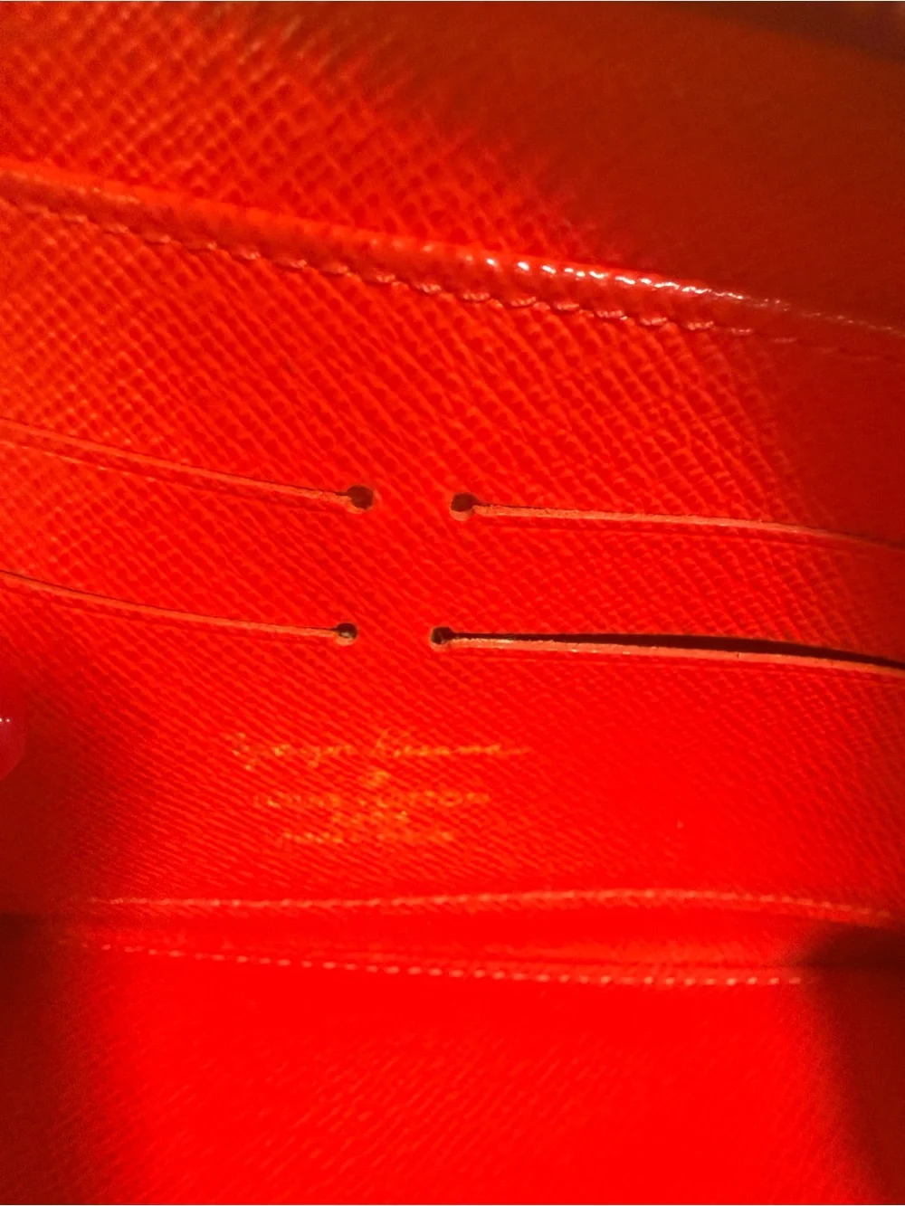 Louis Vuitton Red & Black Monogram Zip Around Wallet w/ Dusty